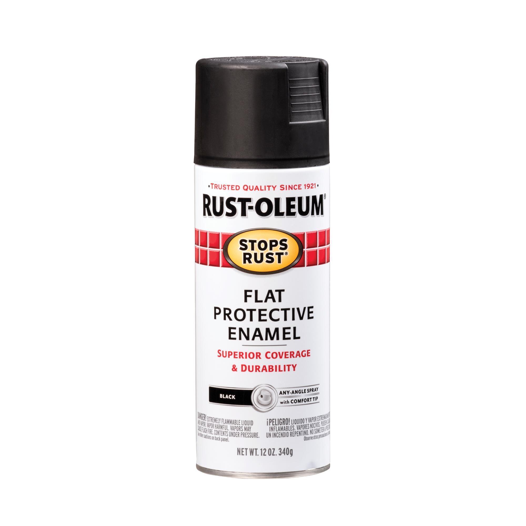 Rust-Oleum Stops Rust Protective Enamel Spray Paint — 12 Oz. Cans, Flat Black, 6 Pk, Model# 7776830DS